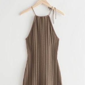 &other stories textured halter mini dress!